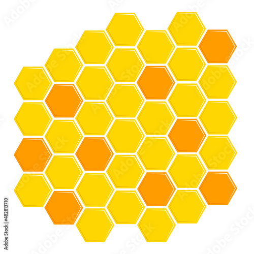 Honeycomb vector icon. Natural food. Honey cells symbol isolated on white background. Cells nature sign symbol. 