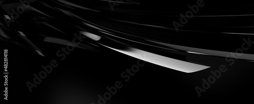 Foto Abstract black wave paper cut design