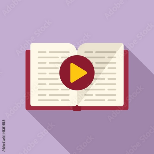Open audio book icon flat vector. Class distance