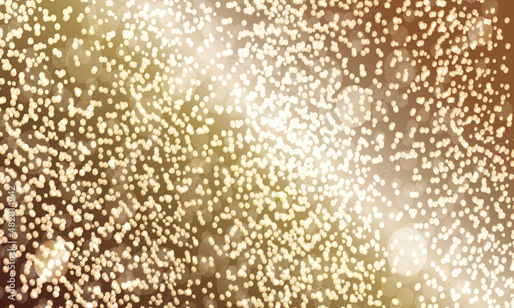 Bright and abstract blurred star golden background with shimmering glitter