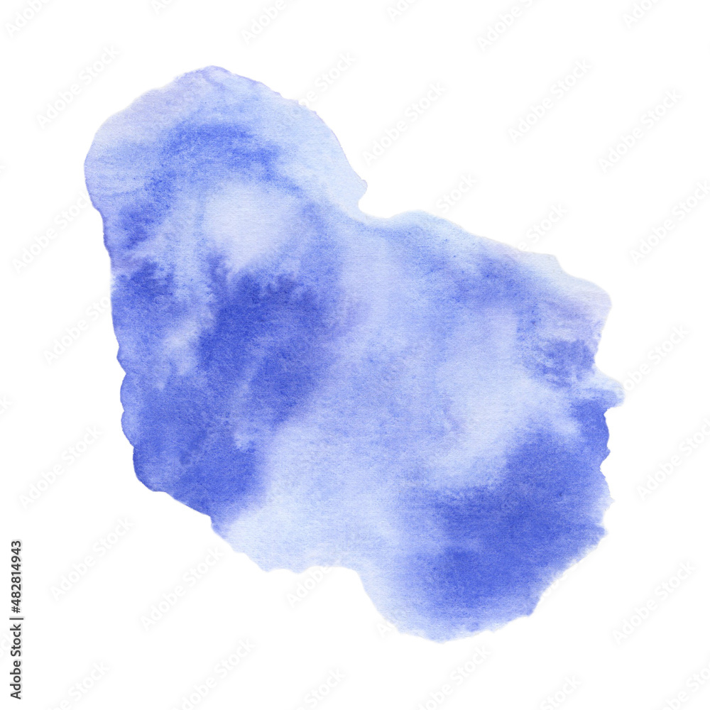 BLUE watercolor stain isolated on white background. Abstract watercolor stain, ink, black BLUE watercolor stain isolated on white background. Abstract watercolor stain, ink, black