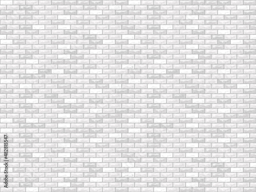 Vector brick wall seamless background. Realistic white brick texture.
