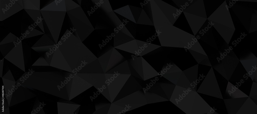 Obraz premium Black fabric satin silk background, Elegant luxurious cloth backdrop. 3d illustration.