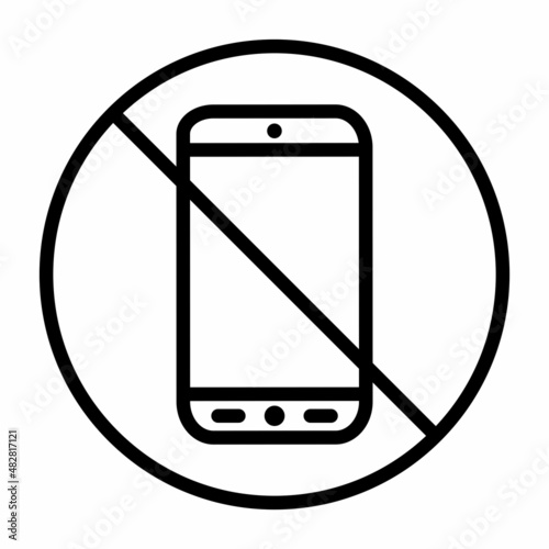 Prohibition Phone Icon Design Vector Logo Template Illustration Sign And Symbol
