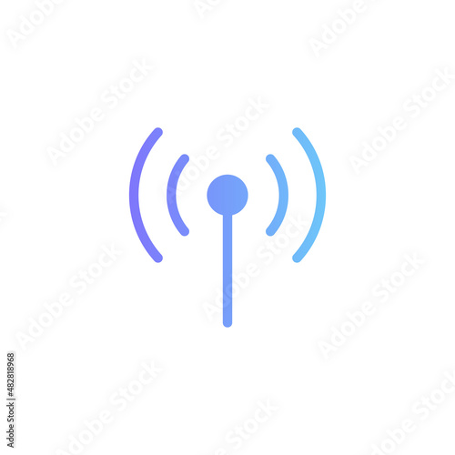 Signal transmission vector icon with gradient