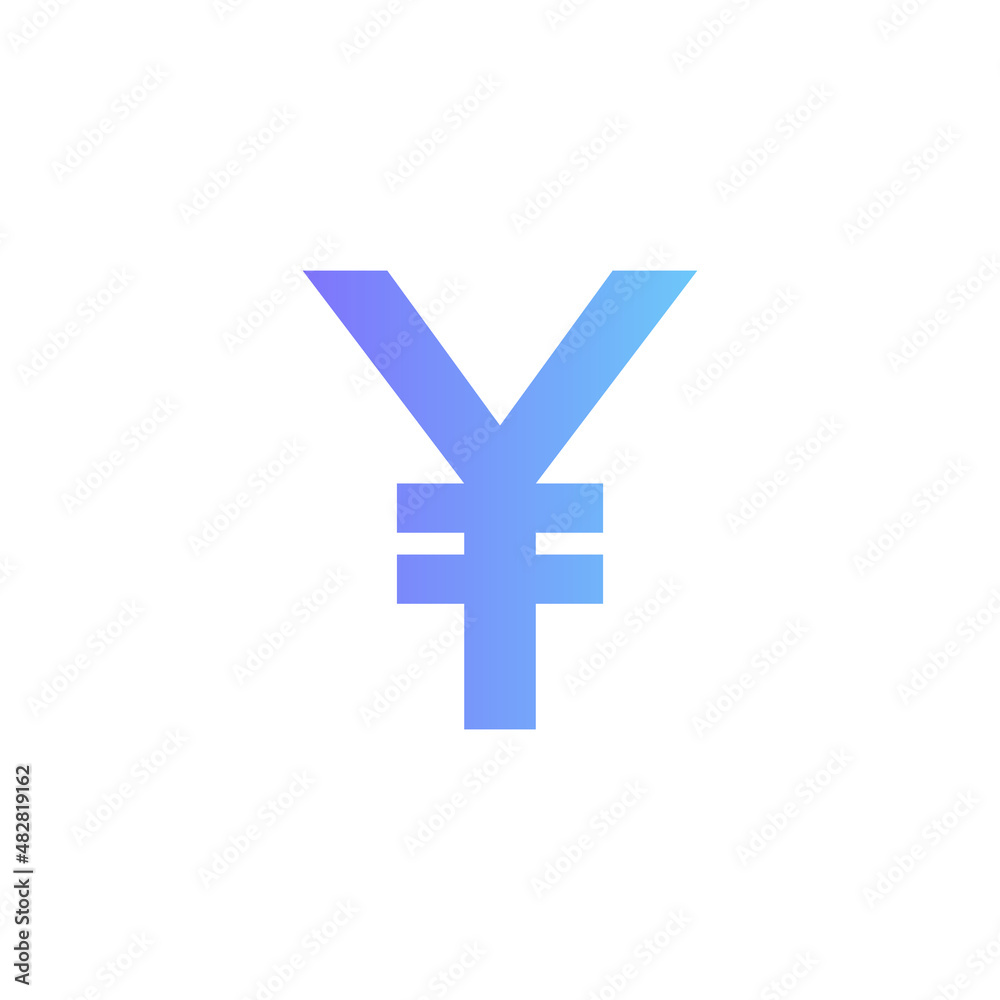 Obraz premium Yen vector icon with gradient