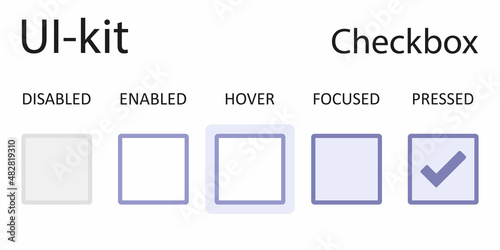 UI-kit for web design and mobile applications. Checkbox. Vector illustration.