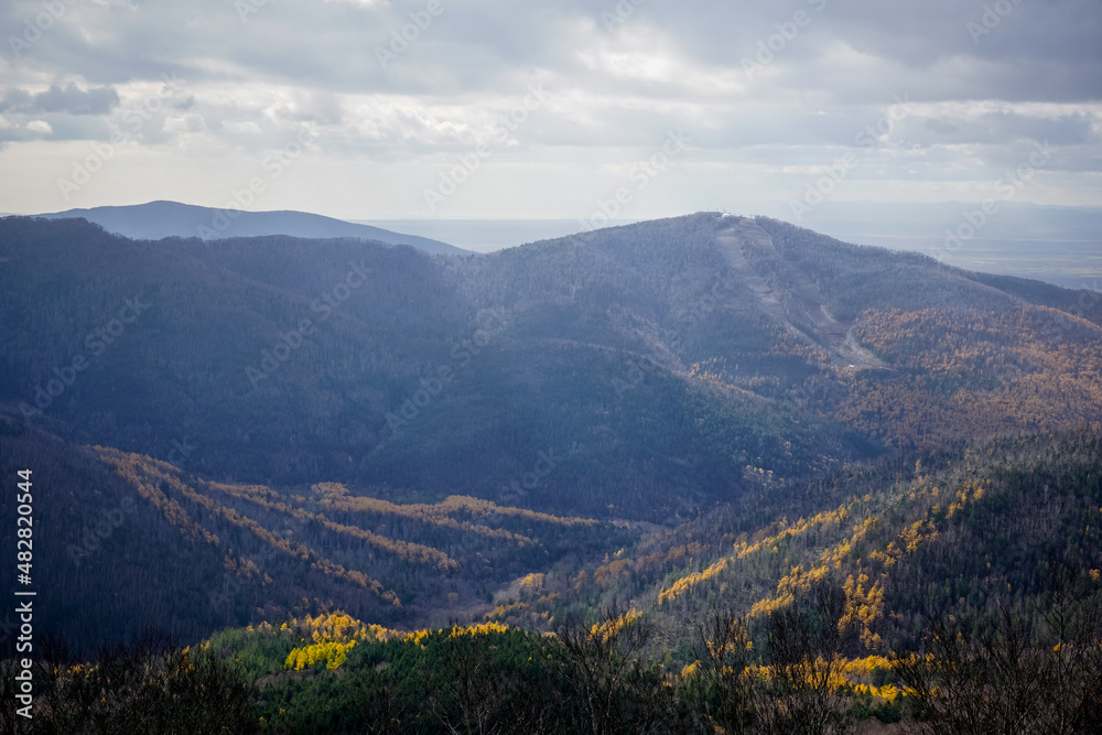 Beautiful autumn landscape from Chekhov Peak