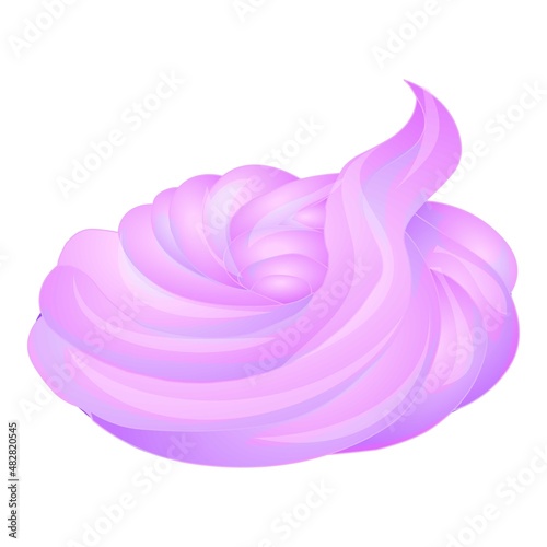 Pink meringue icon cartoon vector. Cake whip