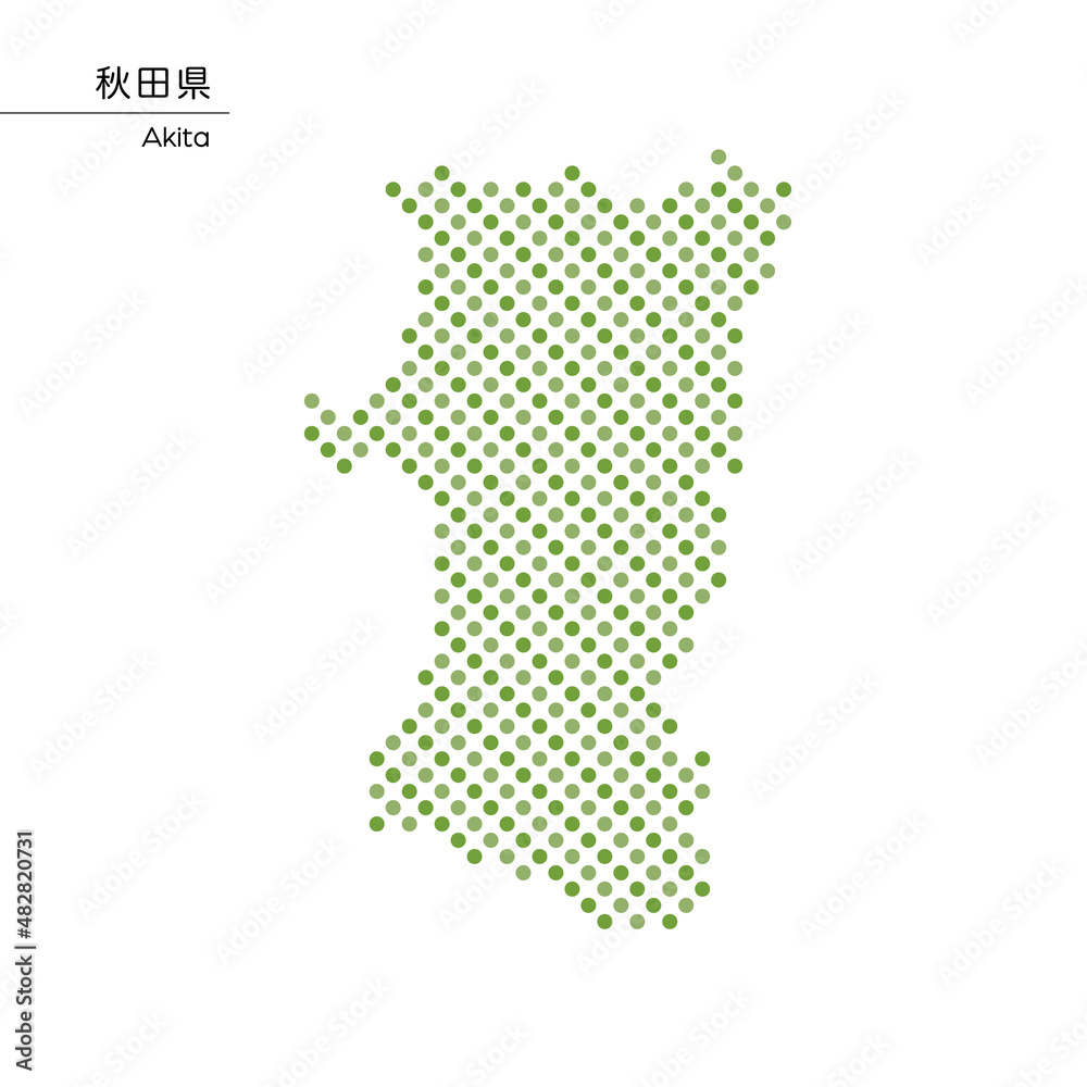 秋田県のデザイン地図　ドット