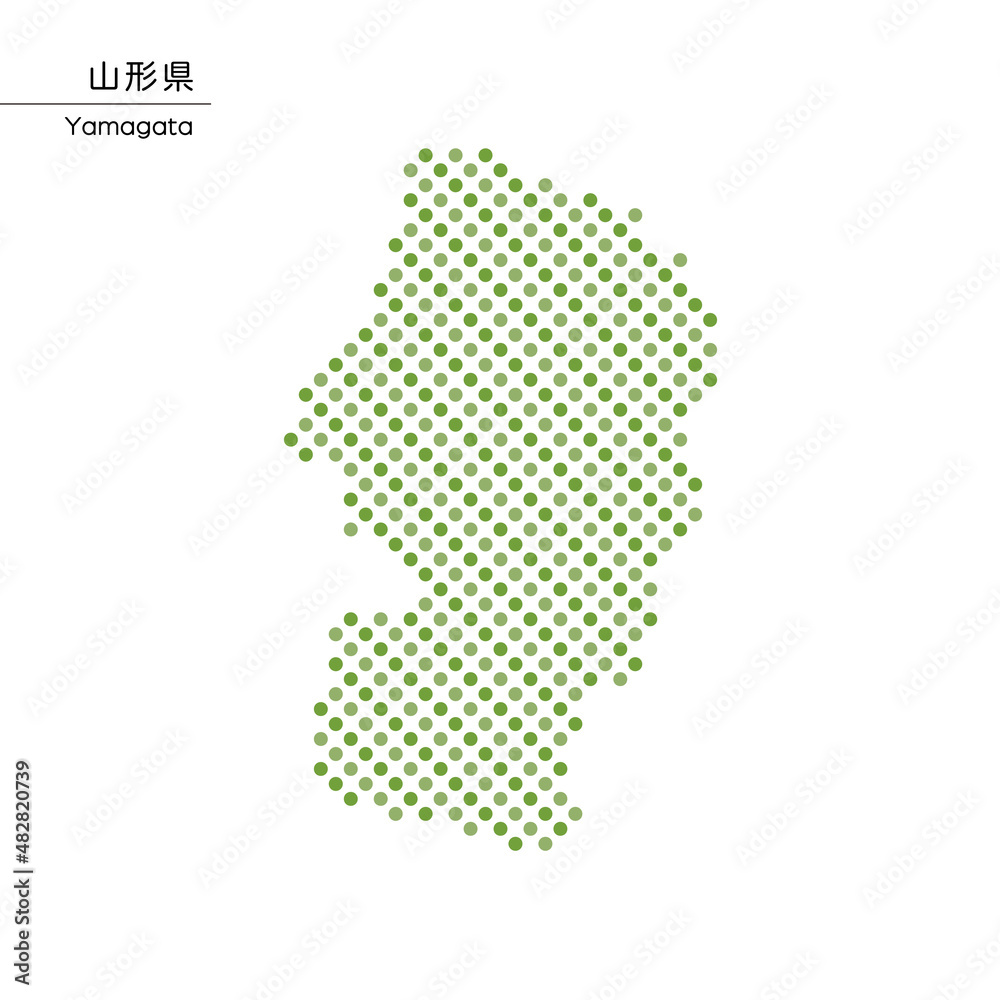 山形県のデザイン地図　ドット