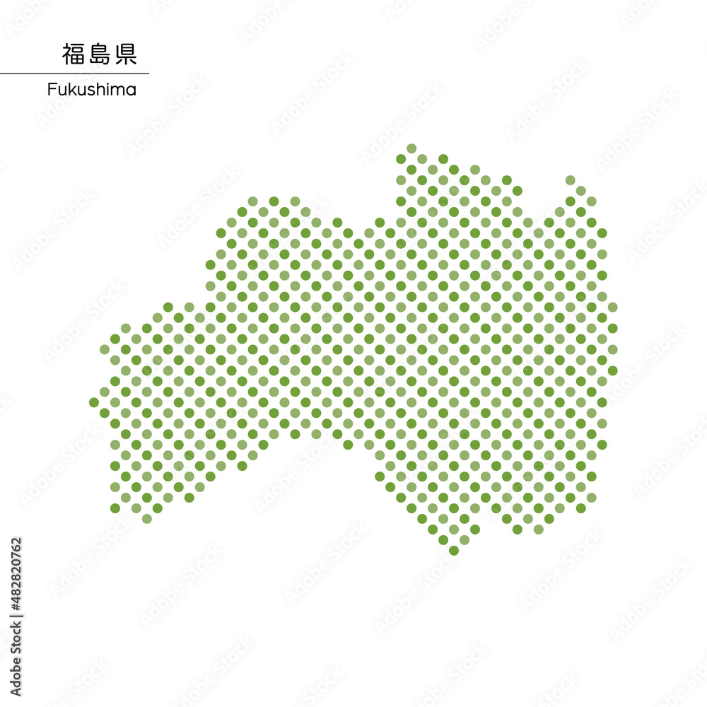 福島県のデザイン地図　ドット