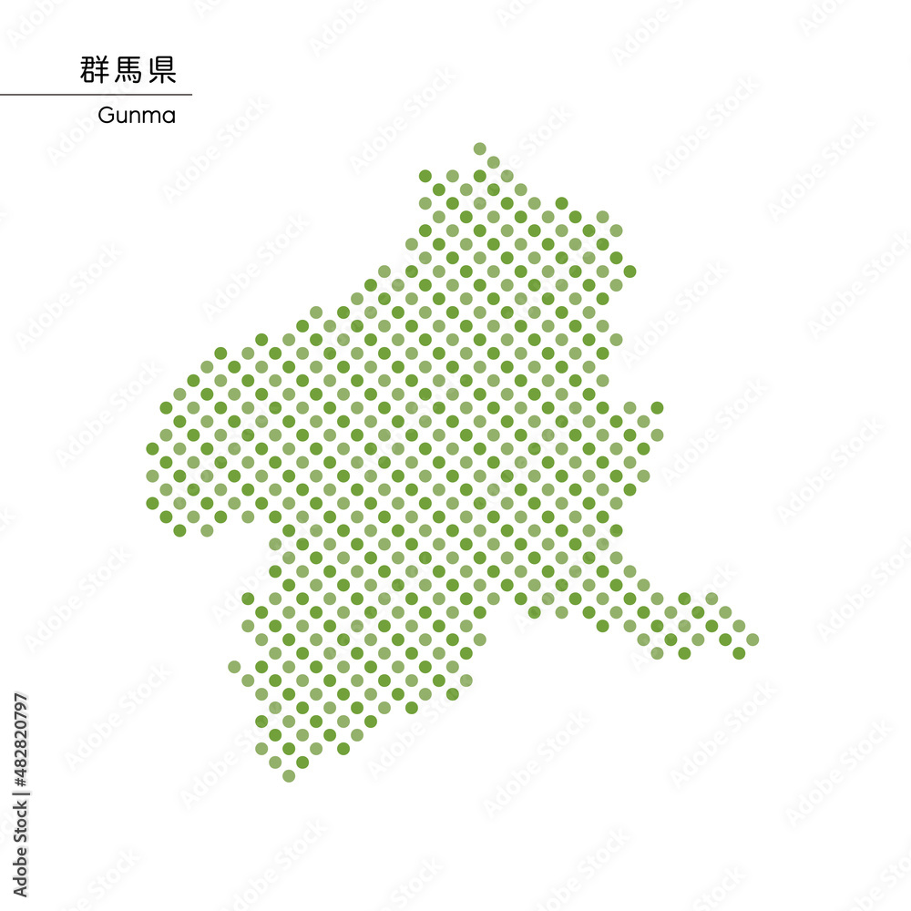 群馬県のデザイン地図　ドット