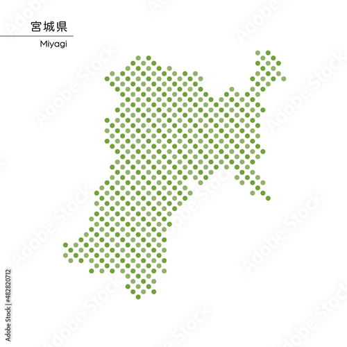 宮城県のデザイン地図　ドット