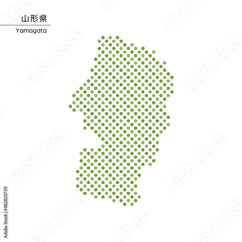 山形県のデザイン地図 ドット