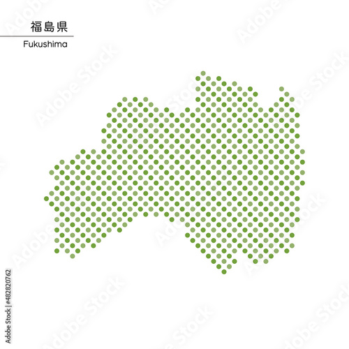 福島県のデザイン地図　ドット