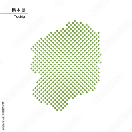 栃木県のデザイン地図 ドット