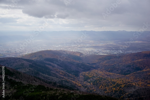 Beautiful autumn landscape from Chekhov Peak © Pavel