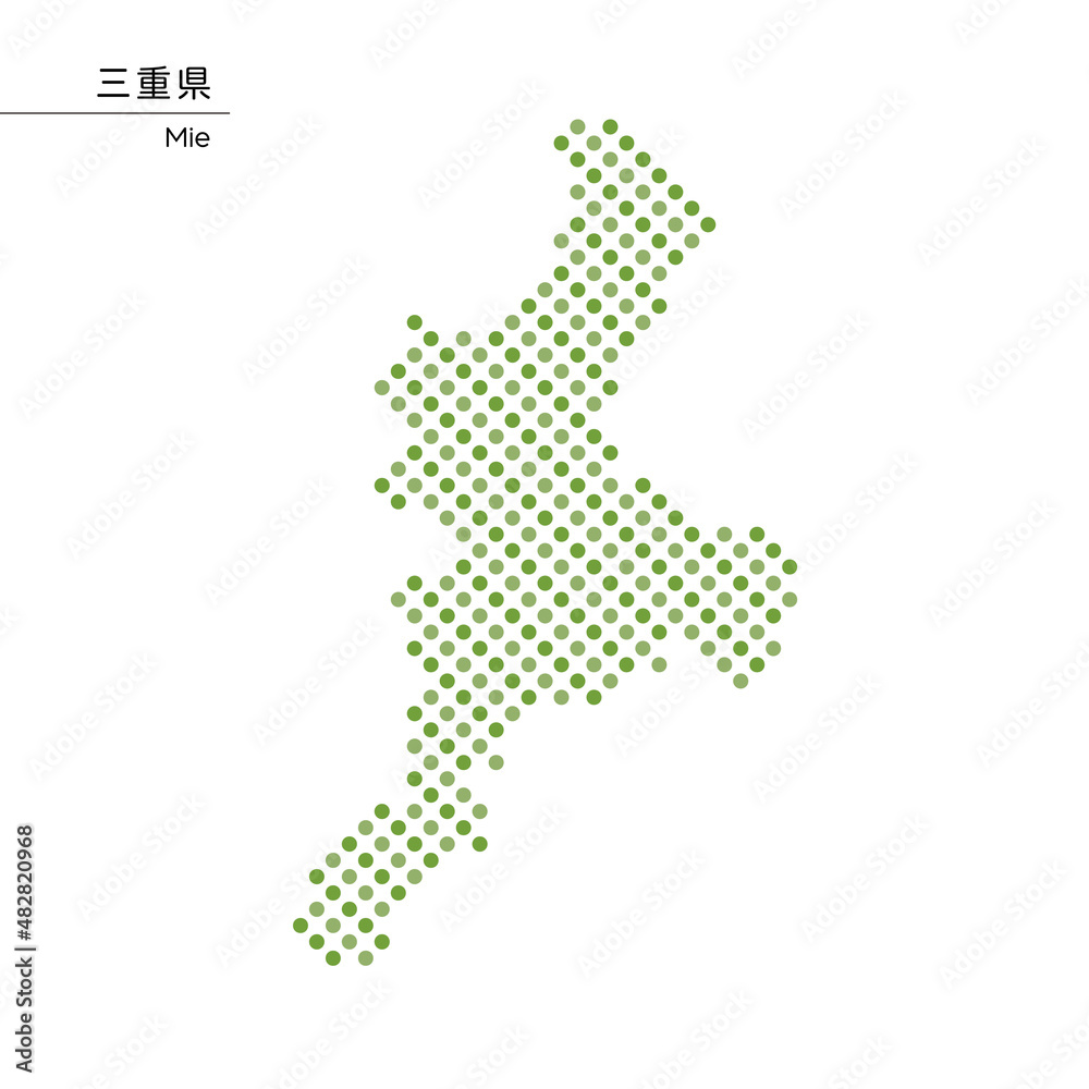 三重県のデザイン地図　ドット