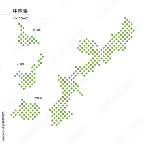 沖縄県のデザイン地図　ドット