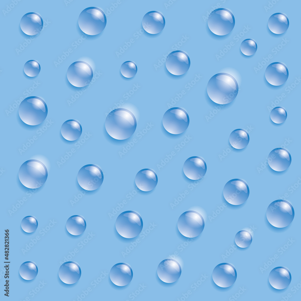 Water drops seamless pattern. Vector background
