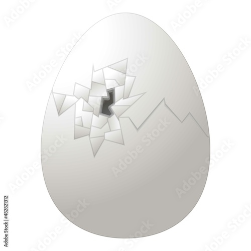 Point eggshell icon cartoon vector. Egg broken