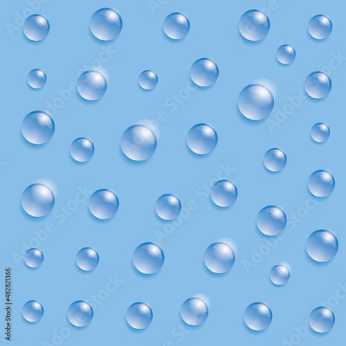 Water drops seamless pattern. Vector background