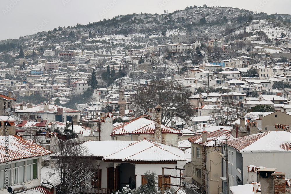 Old City of Mentese Mugla, Turkey With Snow Old City of Mentese Mugla, Turkey With Snow