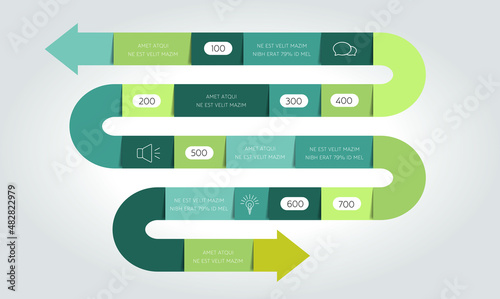 Arrow infographic, template, diagram, chart, timeline. Vector design.