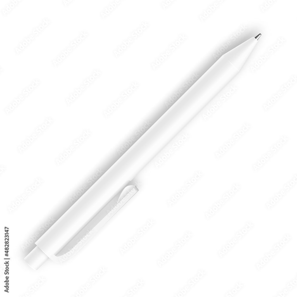 Realistic pen. White blank mockup for brand identity Realistic pen. White blank mockup for brand identity