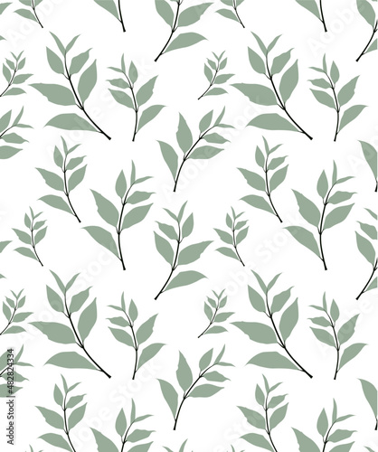 seamless pattern with green leaves