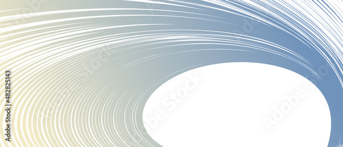 Curvature of space vector abstract art background, 3D linear flow distorted shape, deformed fluid, chaos of space.