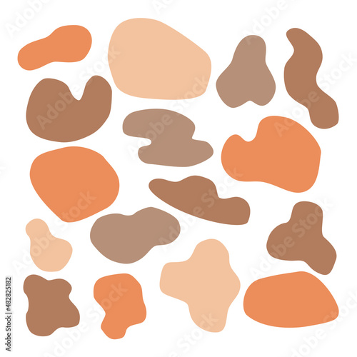 Pastel color spots set. Doodle elements for greeting cards, stickers and posters. Hand drawn doodle illustration. EPS 10.