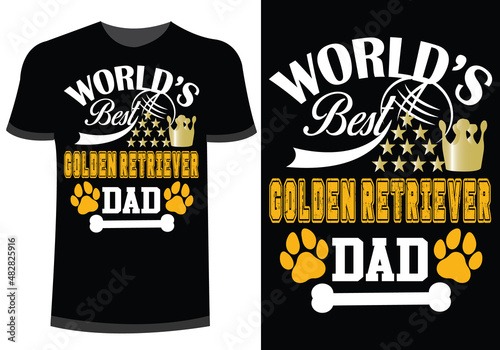 World's Best Golden Retriever Dad T-shirt Design | Retriever Shirt | Dad T-shirt photo