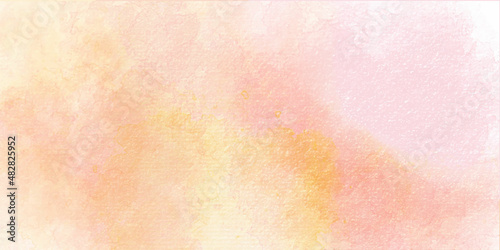Abstract design watercolor picture painting illustration background. abstract watercolor background. abstract watercolor background with splashes Orange ink and watercolor textures on white paper back