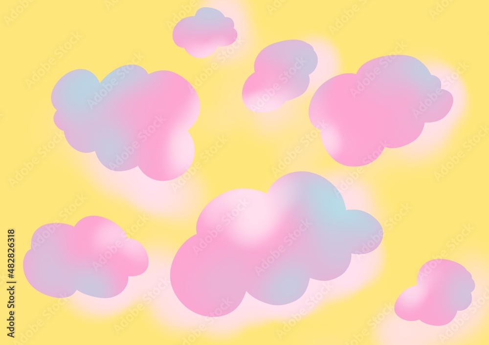 Soft colors abstract colorful background with clouds