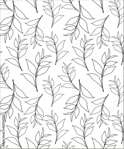 Fototapeta Naklejka Na Ścianę i Meble -  seamless pattern with leaves