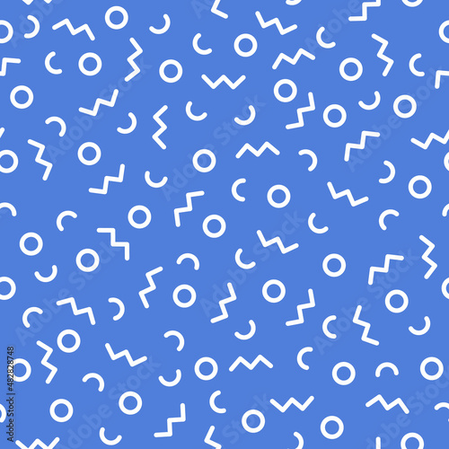 abstract seamless pattern in Memphis style