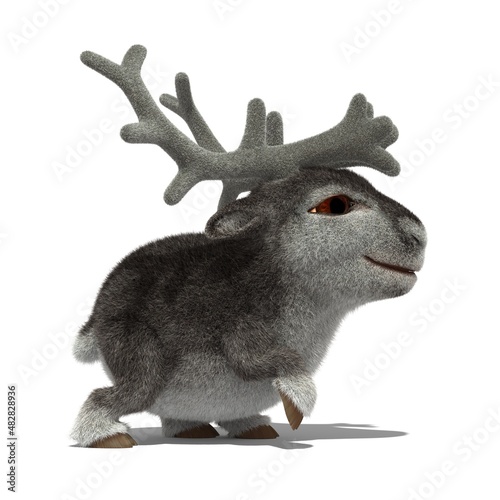 3D rendering of a cartoon funny reindeer © Oleg Zhevelev