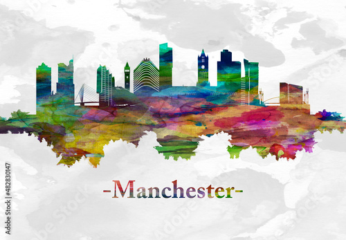 Manchester city England skyline  photo