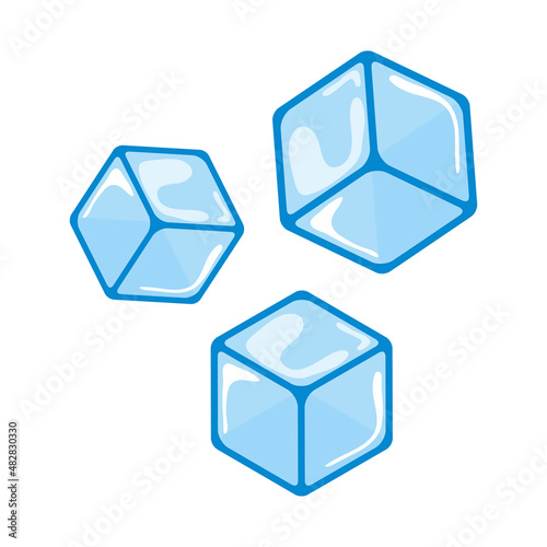Ice cubes. Simple Vector illustration isolated on white background.