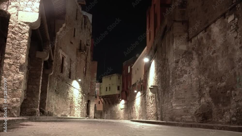 Empty street in the city at night 