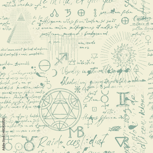 A pattern with an esoteric manuscript