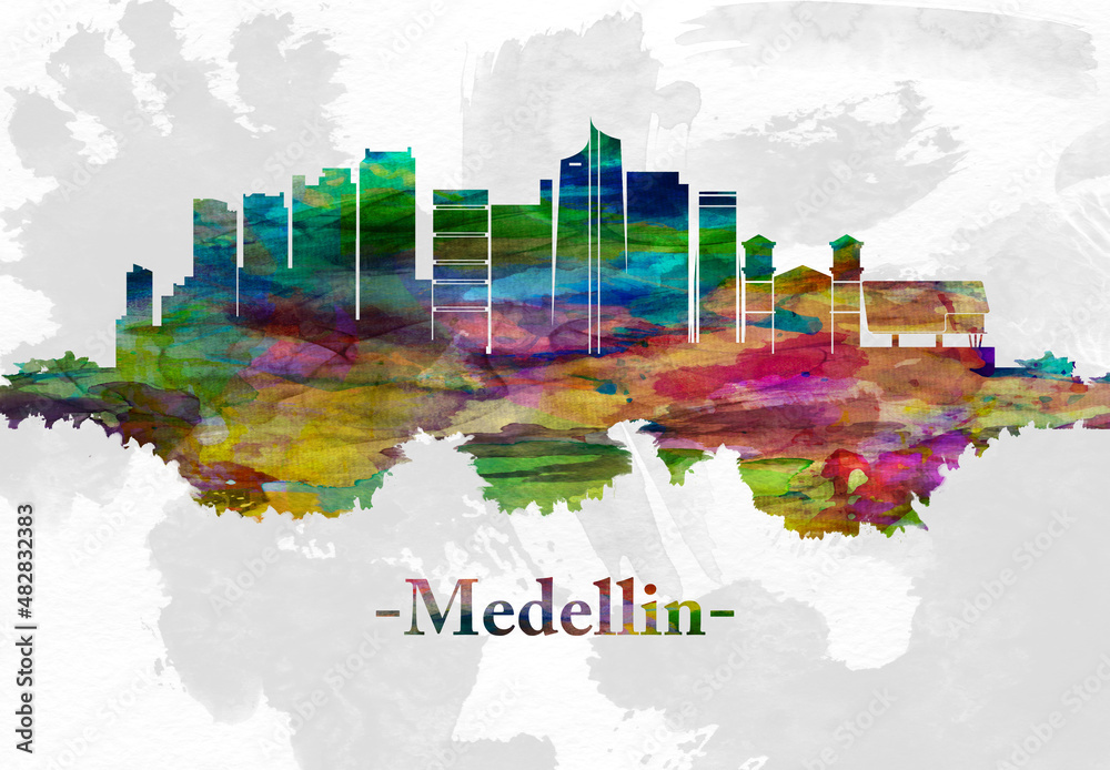Obraz premium Medellin Colombia skyline