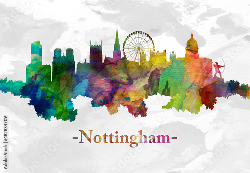 Nottingham England skyline #482834709