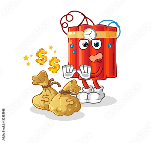 dynamite refuse money illustration. character vector