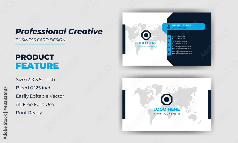Clean style modern creative business card template design Clean style modern creative business card template design