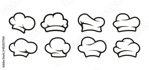 Chef hats big set. Vector illustartion