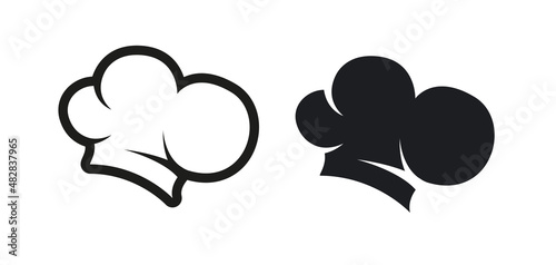 Chef hat logo with silhouette. Vector illustartion © Igor
