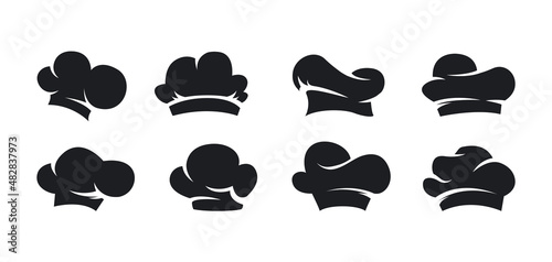 Silhouette of Chef hats big set. Vector illustartion